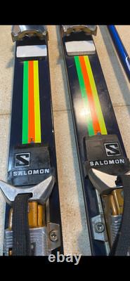 1976 Hexcel Hexcelerator Skis with Old Salomon Bindings & Scott Ski Poles