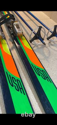 1976 Hexcel Hexcelerator Skis with Old Salomon Bindings & Scott Ski Poles