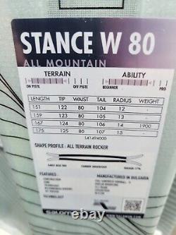 2022 Salomon Stance W 80 All Mountain 151 cm Skis with Binding Base Plate NEW