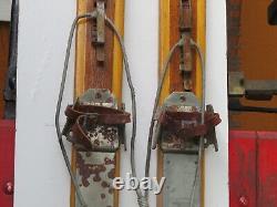 Antique wooden ski size 80`` long chalet decor nice  9977