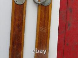 Antique wooden ski size 80`` long chalet decor nice  9977