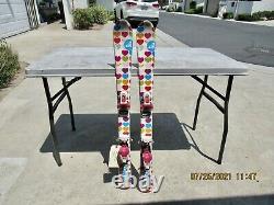 Girls Youth Roxy Polka Dot Snow Skis 100cm Roxy Bindings Excellent Condition