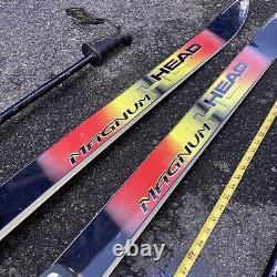 Head radial magnum skis 195cm with tyrolia 650 bindings Lightly Used & Poles
