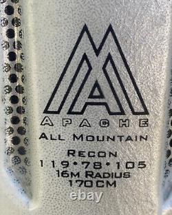 K2 Apache Recon 170cm 119-78-105 r=16m All-Mountain Skis Marker Mx 12.0 Bindings