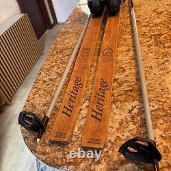 Karhu LL Bean 190 cm Cross Country Skis with Rottefella NNN Bindings+125 cm Poles