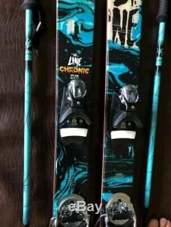 Line Chronic Skis, All Mountain Twin Tip Ski, Look Pivot Bindings with K2 Poles