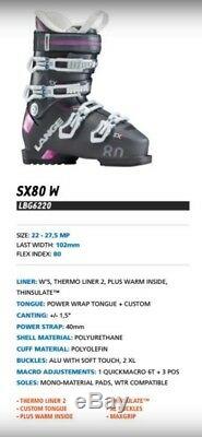 NEW 2018 Lange SX 80 W 102mm 26.5 Womens All Mountain Intermediate Ski Boots