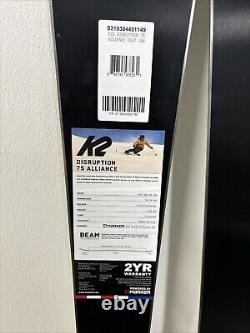 NEW K2 DISRUPTION 75 Alliance Flat SKIS SIZE 149 CM Catch Free Composite #5R