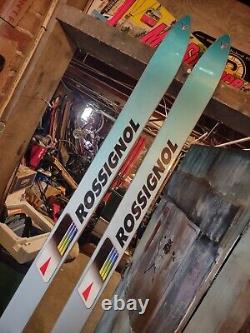 Vintage Rossignol 7S Slalom Race skis size 201 cm with Salomon bindings Teal Grey