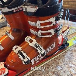 Volki Racetiger 142 cm Skis, Adjustable Bindings & Size 24.5 Technica Race Boots